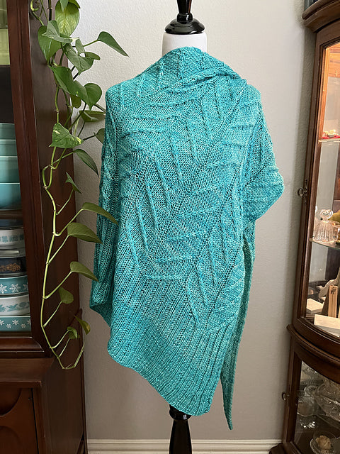 Almina Shawl in Teal