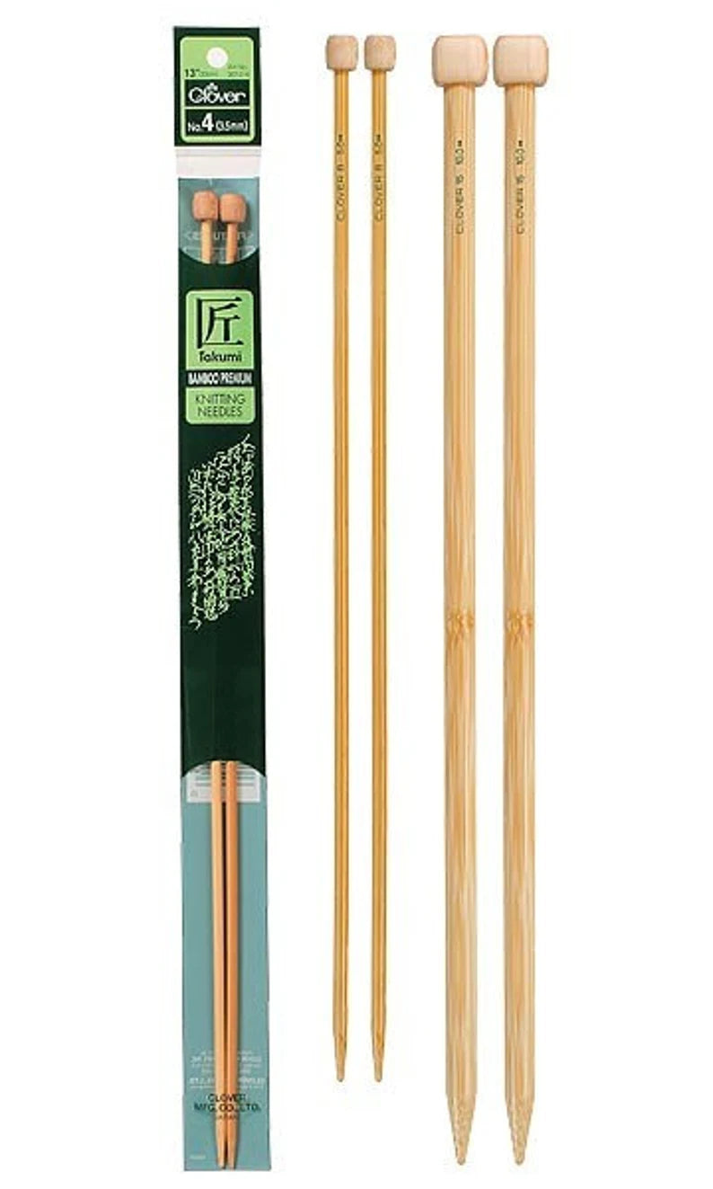 Clover Takumi 14 inch Bamboo Straight Knitting Needles