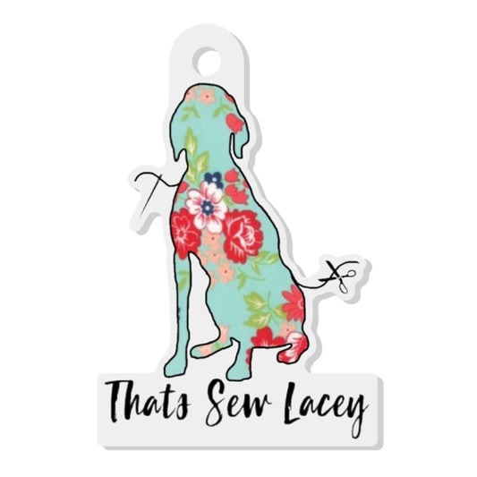 Old Logo Keychain - 3" That's Sew Lacey Logo