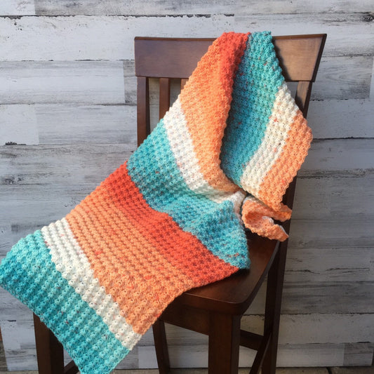 Coral Beach Crochet Baby Blanket