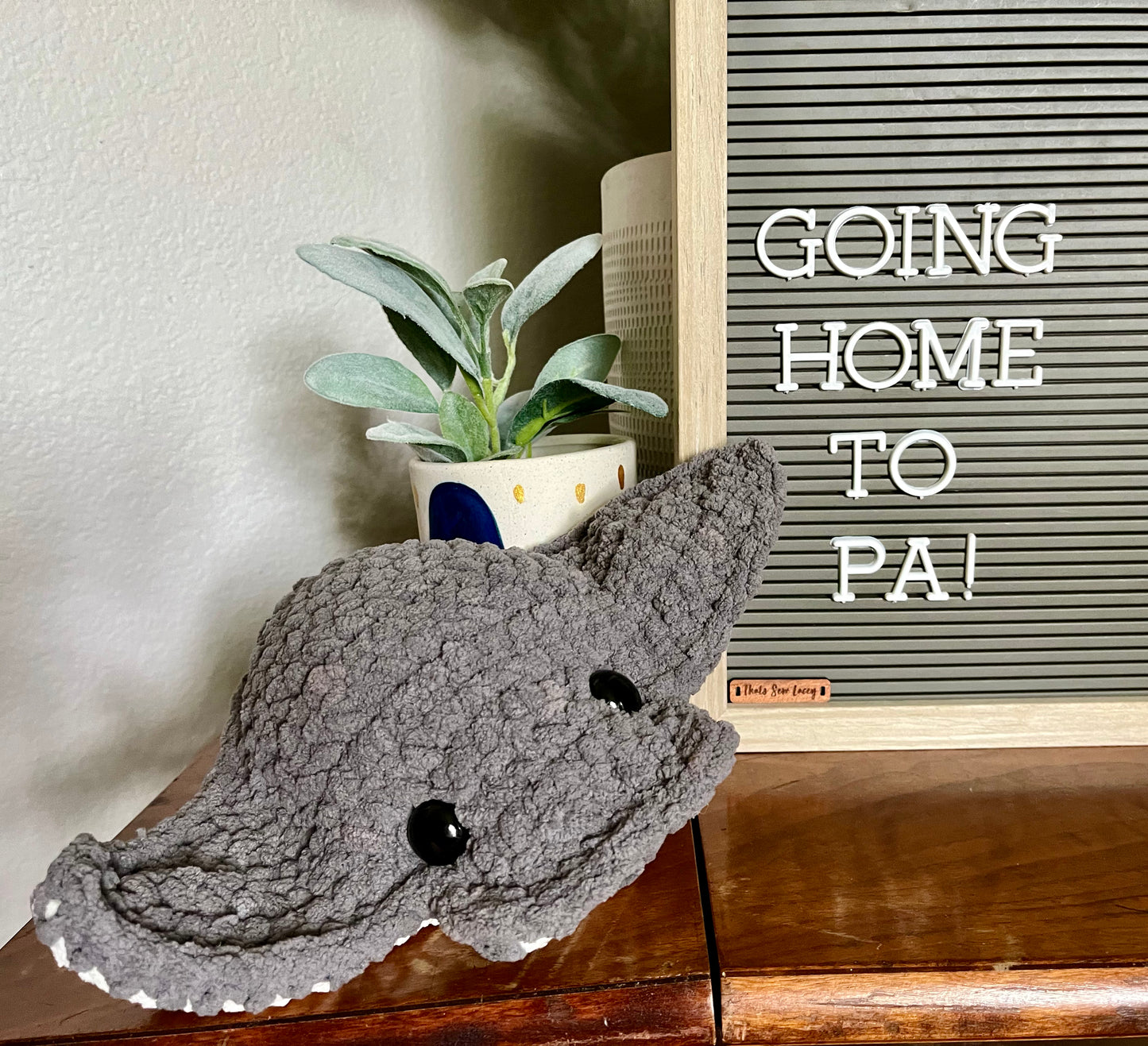 Dark Gray Ray - MEGA Plush