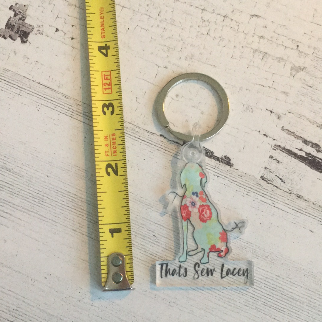 Old Logo Keychain - 3" That's Sew Lacey Logo