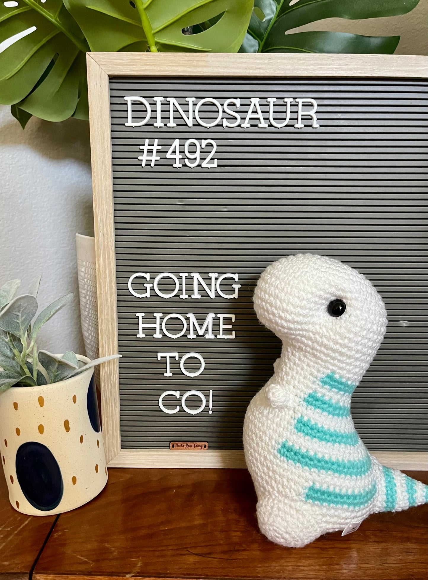 Light Blue & White - Chubby Dinosaur