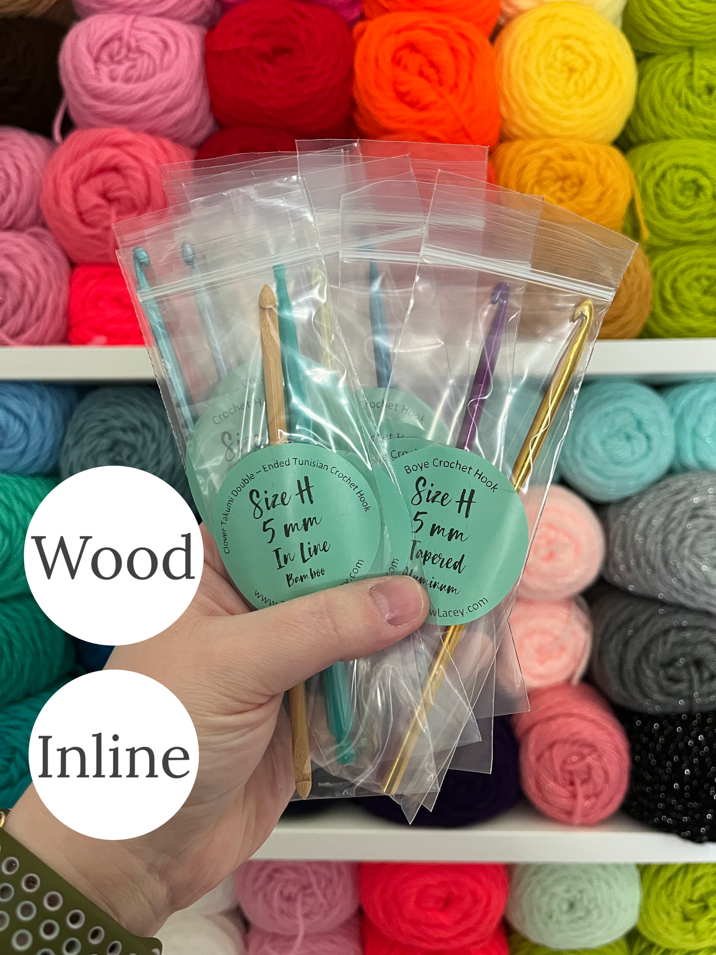 ALL Wood Inline Crochet Hooks