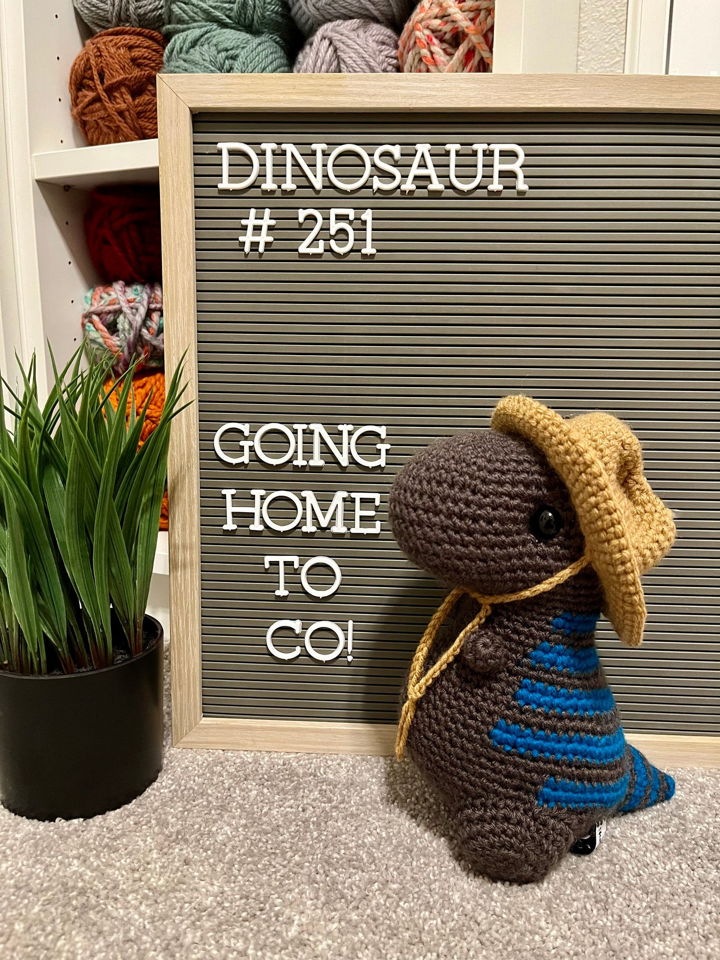 Graphite Gray with Sapphire Blue Stripes - Chubby Dinosaur