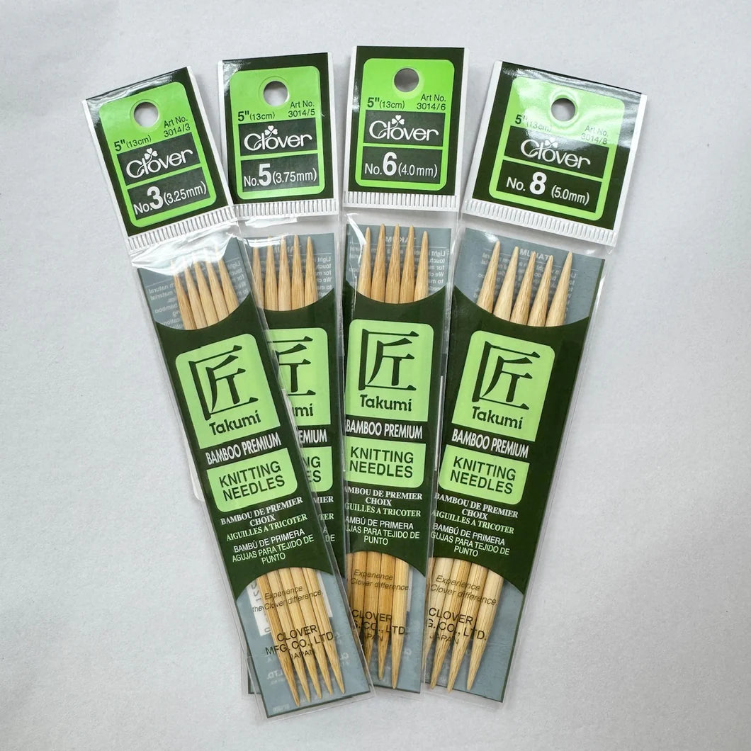 Clover Takumi Bamboo (DPM) Double Pointed Needles