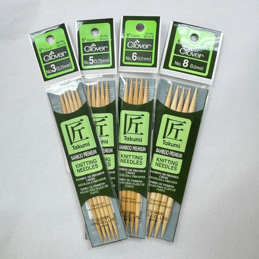 Clover Takumi Bamboo (DPN) Double Pointed Needles