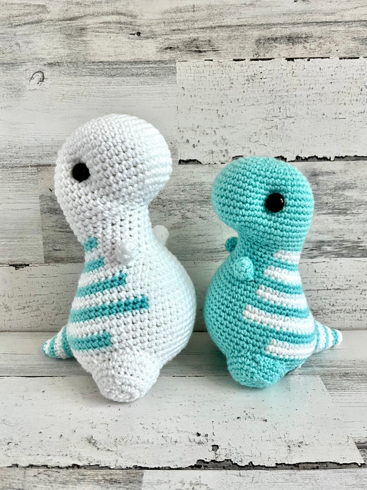 Light Blue & White - Chubby Dinosaur